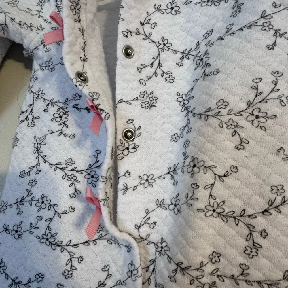 Laura Ashley White and Black Footies One Piece